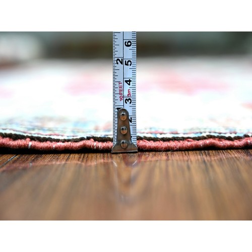 Alfombra anudada a mano roja afgana súper kazaja de lana suave de lana anudada a mano de 6'8""x9'10"" R74824 - Imagen 5 de 6