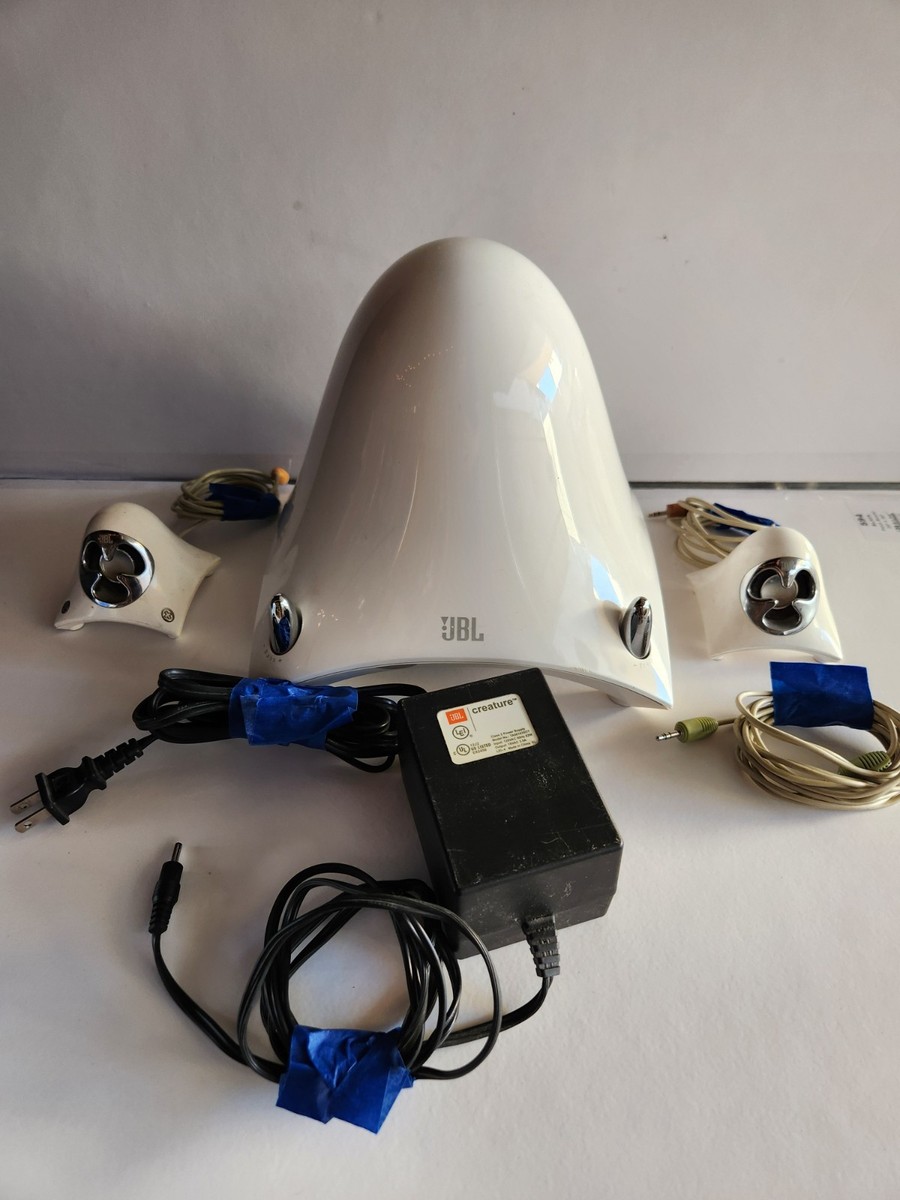 JBL Creature Self Powered Satellite Speakers and Subwoofer White