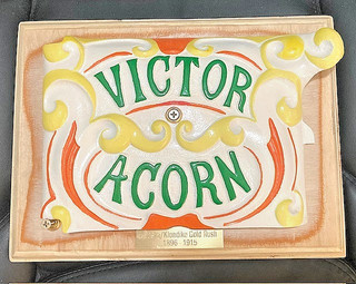 Antique Cast Iron Victor Acorn Stove Plate from the Fairbanks Alaska Gold Rush