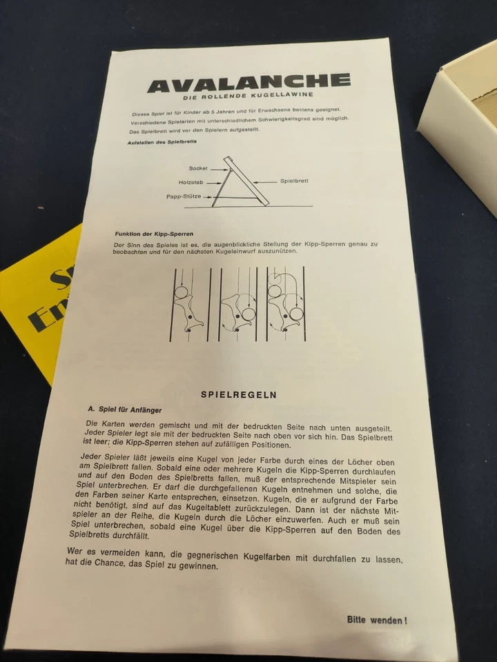 Avalanche Parker Brettspiel 70/80er Jahre - Bild 4 von 4