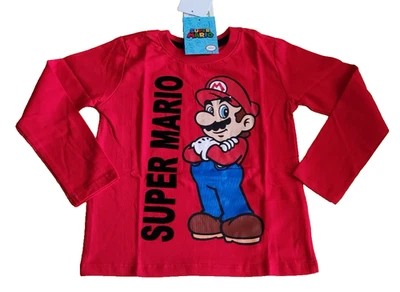 SUPER MARIO Langarmshirt rot langarm NEU