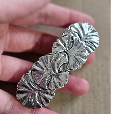 Boutique Vintage Retro Style Silver-Tone Mixed Metal Floral Swirls Hair Clip