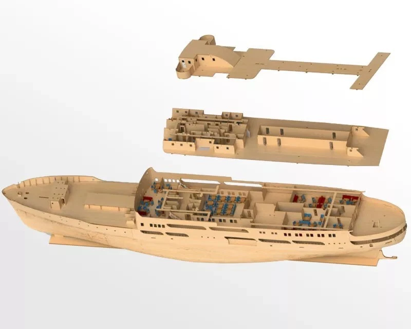 Krick MS Finnmarken 1:60 Schiffsmodell Holzbaukasten NEU+OVP / Rechnung Garantie - Bild 4 von 4