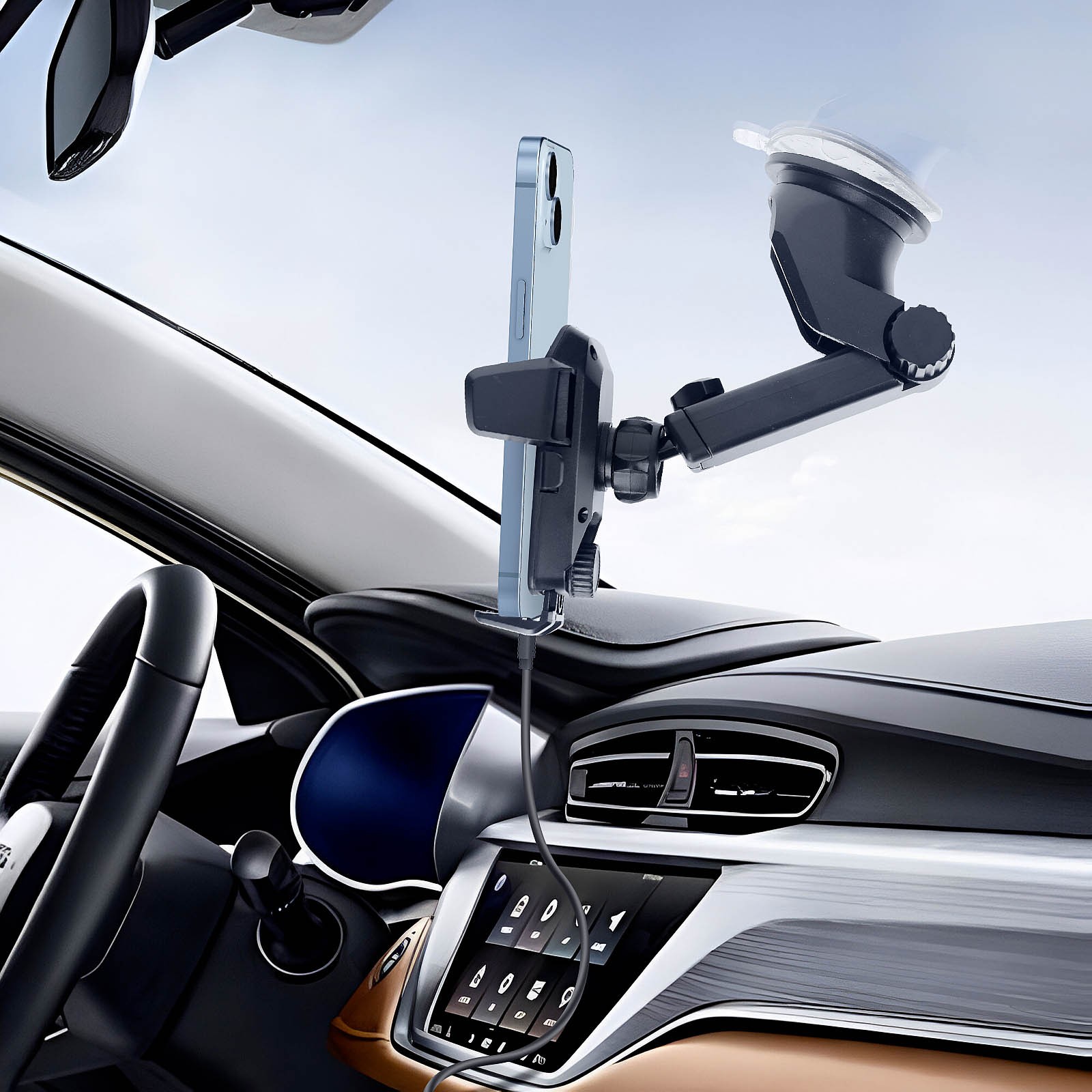 Support voiture smartphone extensible pour guidage GPS sur tableau de bord