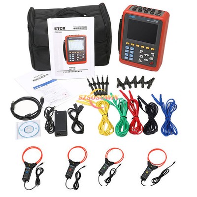 ETCR5000 Power Quality Analyzer 3 Phase Power Energy Meter + 4pcs Current Clamps