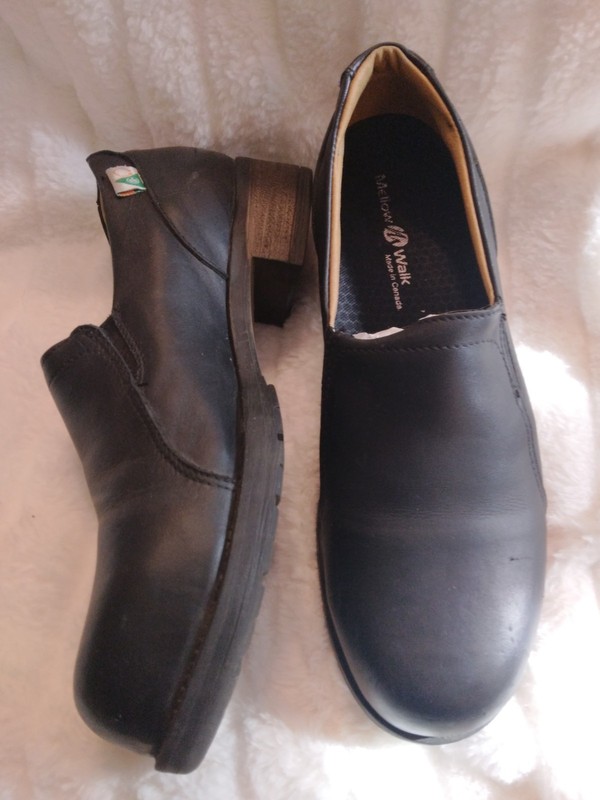 WOMENS MELLO WALK STEEL TOE BLACK LEATHER LOAFER  SAFETY SHOES VANESSA SIZE 10 D
