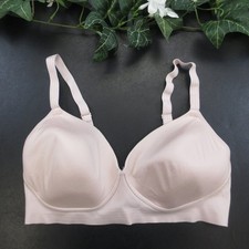 Hanes Bra Women's XL Nude Pink Wireless Smooth Full Coverage