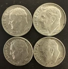 Lot Of 4 1964D Roosevelt, Silver Dime