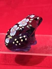 Vintage Fenton Amethyst Glass Frog Figurine Hand Painted Debbie Cutshaw Signed