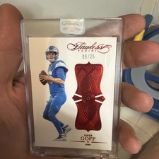 JARED GOFF 2025 Panini Flawless Anniversary Ruby Gem Card # 15/25 LIONS