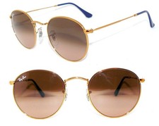 Ray Ban SONNENBRILLE GOLD BRAUN SPIEGEL RB 3447 9001/A5 ROUND METALL 3548 BRILLE