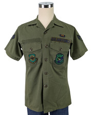 Vintage OG-107 US Air Force Utility Shirt Short Sleeve Cotton Sateen 15.5x33