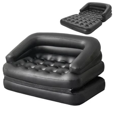 Inflatable Sofa Bed for Camping, Pool Float Couch Outdoor Mattress Bed with