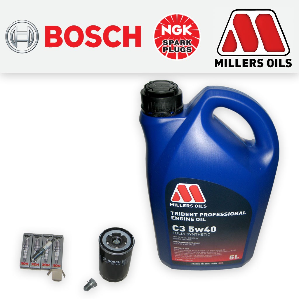 SERVICE KIT for AUDI A4 (B6) 2.0 16V FSI OIL FILTER PLUGS +5w40 OIL (2002-2005)