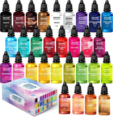Airbrush Paint, 30 Water-Based, Quick-Drying Colors for Artists & Beginners, Ide