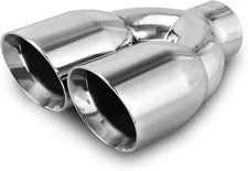 AUTOSAVER88 Dual Pipe Double Exhaust Tip 2.5" Inlet 3.5" Outlet 9.5" Long Tip
