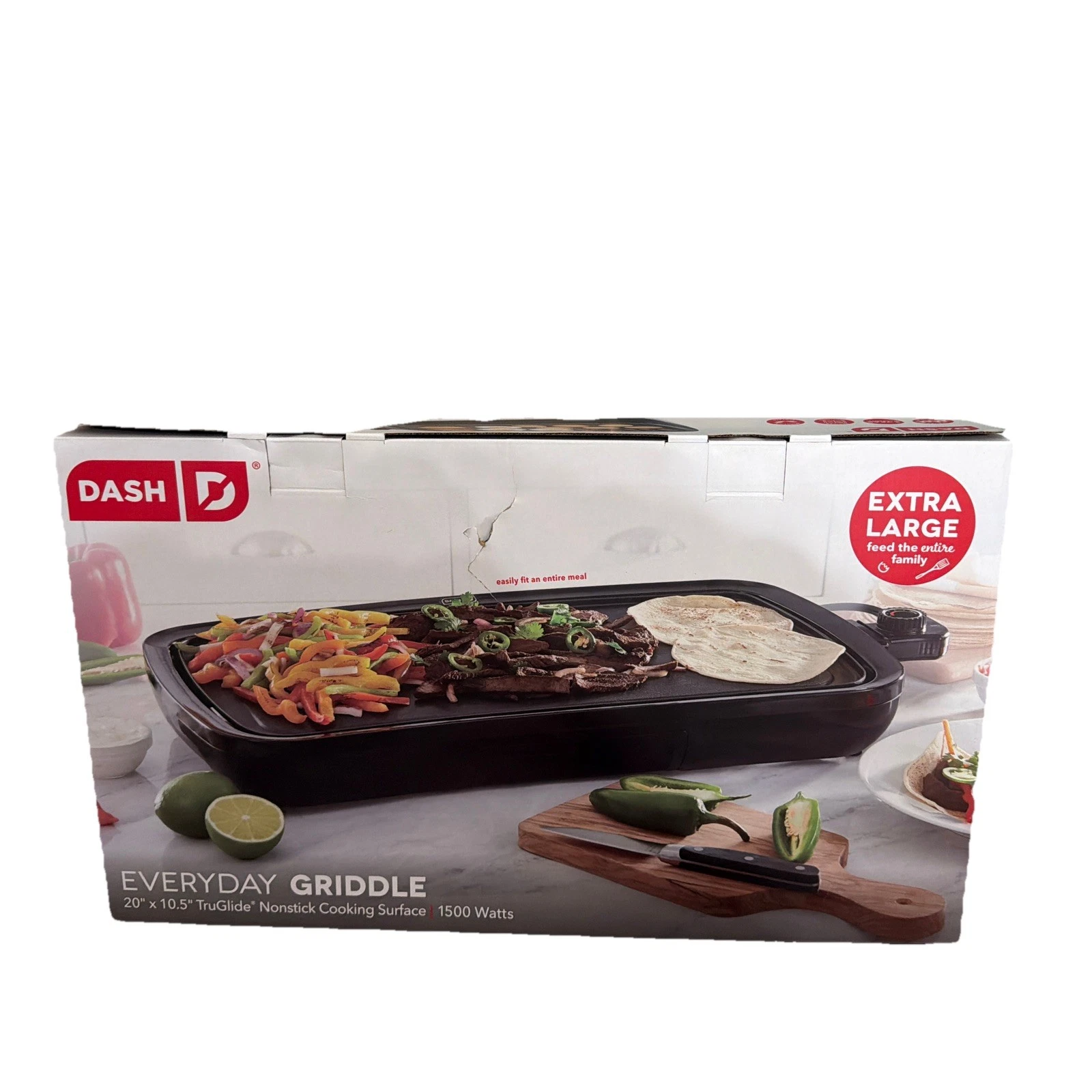 Dash Everyday Electric Nonstick Griddle - Black Flat Top NIB