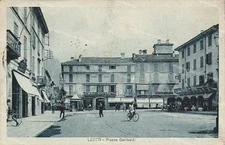ds228 cartolina lecco citta' piazza garibaldi 1931