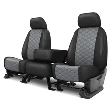 For Ford Freestar 04-05 Seat Cover Faux Leather Honeycomb Quilted 1st Row Black