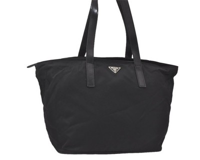 Authentic PRADA Vintage Nylon Leather Shoulder Hand Bag Purse Black 609AA
