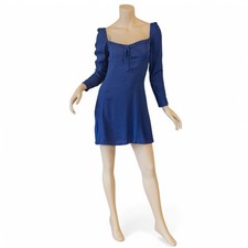 REFORMATION * Sydney * NWT Dress Danube Blue Mini Square Neck * Size 6