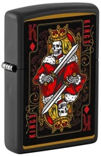 Zippo Lighter: Skeleton Kings and Queens - Black Matte 81673
