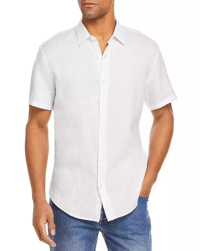 The Men's Store at Major Dept. Store All Linen Regular Fit Shirt White-Small