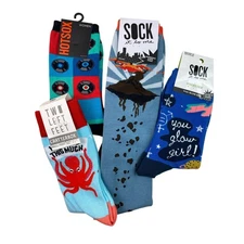 NWT Women's Lot of 4 Whimsical Mixed Colorful Crew Knee High Socks