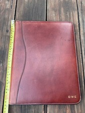 Leather Portfolio Padfolio- Cognac- Pockets Folder