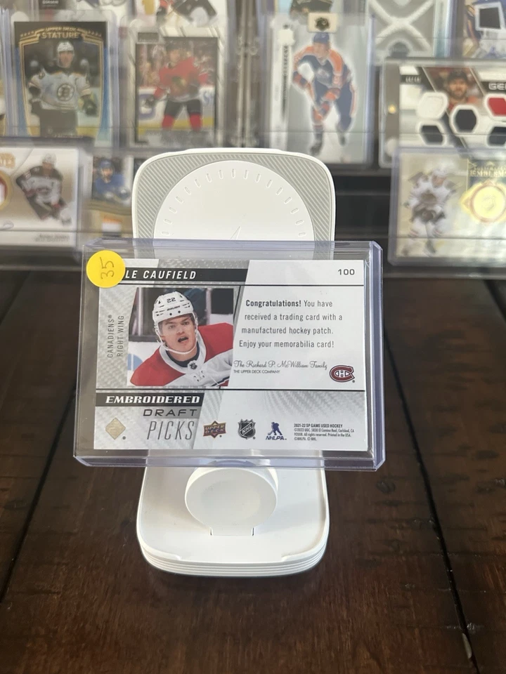 Cole Caufield - 2021-22 Upper Deck SP Game Used Embroidered Draft Picks - Image 2 of 2