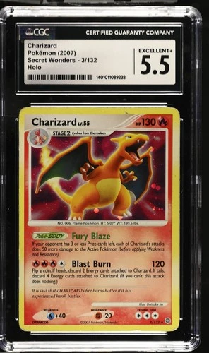Charizard Pokémon (2007) Secret Wonders - 3/132 Holo CGC 5.5