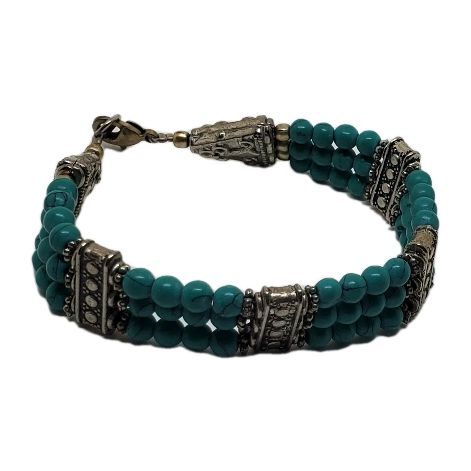 Turquoise Beads Bracelet Fashion Jewelry - Image 4 of 4