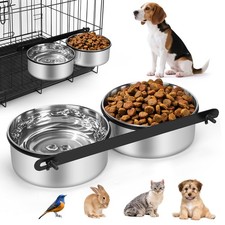Dog Crate Water Bowls No Spill, 40oz Stainless Steel Dog Food and Water Bowl ...