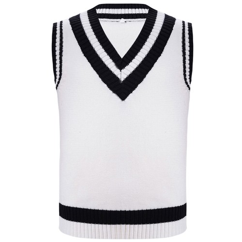 Boys Girls Uniform Knitted Pullover Casual Vest Unisex Waistcoat Kids Sweater - Picture 20 of 31