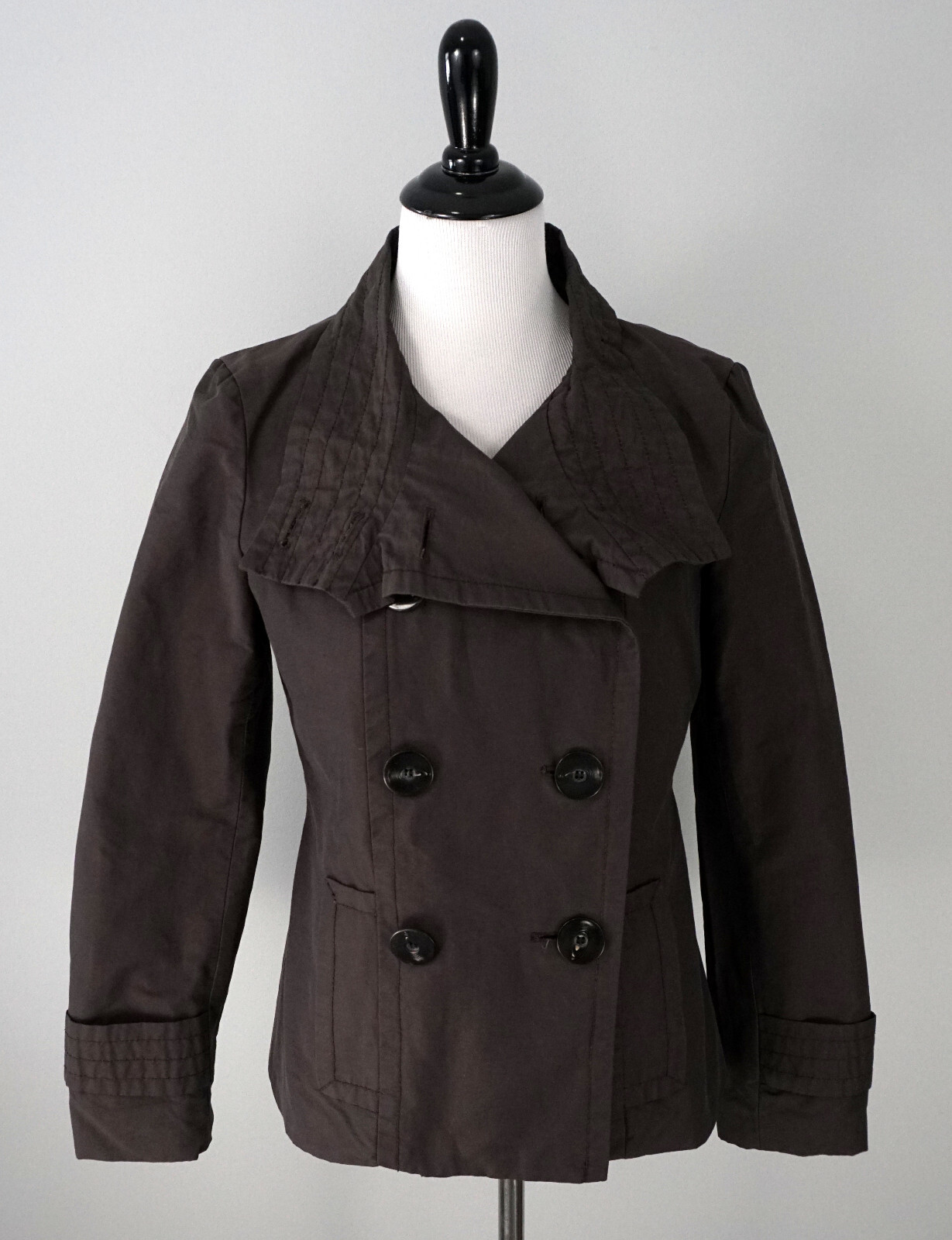 Zara Basic Double Breasted Brown Button Up Coat J… - image 1