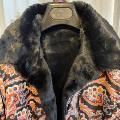 ETRO Reversible Jacket Coat Size 40 M Length 27.5in Fur coat New