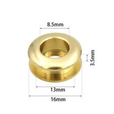 8.5mm Brass Hole Eyelets, 4Pcs Arc Surface Grommets, Brass Tone
