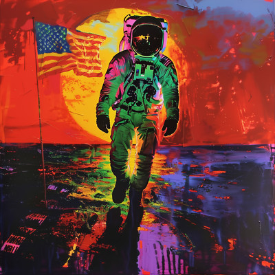 Moonwalk Andy Warhol Style 24x24 Giclée Art Print Ltd 1/25 Signed COA Rombley V8