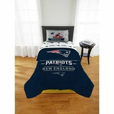 NFL New England Patriots Monument Comforter & SHAM 2 Piece Set TWIN SIZE