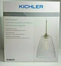 Kichler 1048247 Transitional Clear Glass Cone Mini Pendant Light, Brushed Nickel