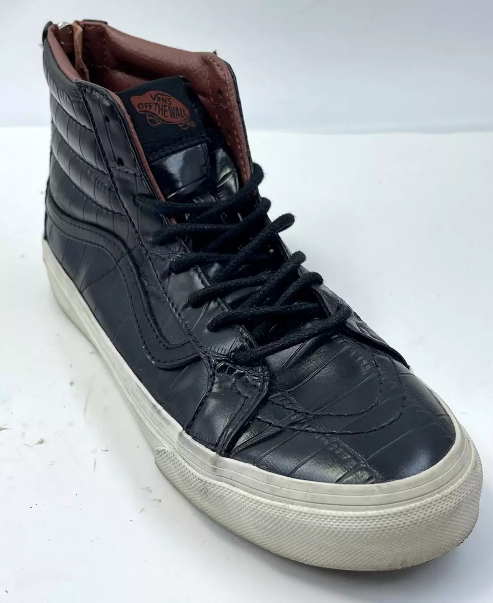 Vans Vans Sk8-Hi Slim Zip Men's Sneakers Sz 6 M Croc Leather Lace Up  Shoes