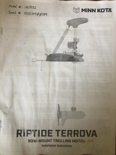 Minn Kota Riptide Terrova Trolling Motor I-Pilot 36V-112lbs-60" READ DESCRIPTION