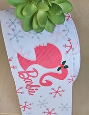 5/8, 7/8, 1.5  3" 1 YD Barbie Christmas Grosgrain Ribbon Doll Silhouette Bow