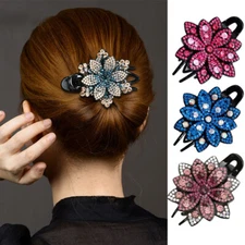 Fashion Women Rhinestone Flower Duckbill Hair Claws Hair Clip Accessories