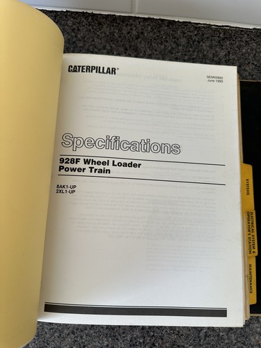 CAT CATERPILLAR 928F WHEEL LOADER SHOP REPAIR SERVICE MANUAL S/N 2XL 8AK - Bild 10 von 24