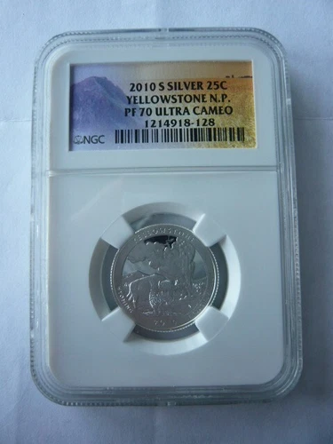 Yellowstone  2010-S Silver Proof Quarter 25C  / NGC / PF70 ULTRA CAMEO