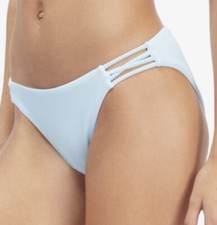 Nwt ROXY Blue Ribbed Active Full Coverage Bikini Bottoms Large 46