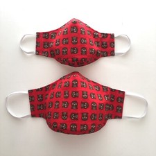 Handmade Adult  Child Face Mask Mom  Me nose wire chin piece Lined cotton Red