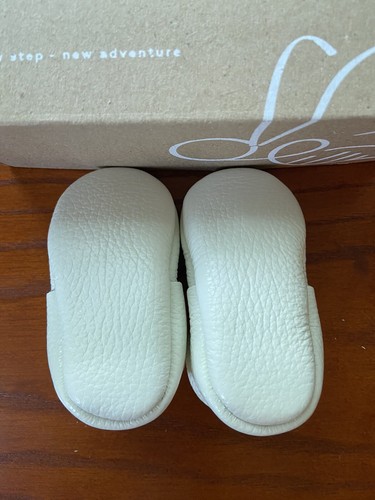 Littlebemocs T-Strap Baby Soft Sole Moccasins White Leather Size 1.5 - Picture 6 of 6