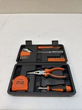 23pcs General Hand Tool Kit with Plastic Toolbox Storage Case Automotive Wrenc1G